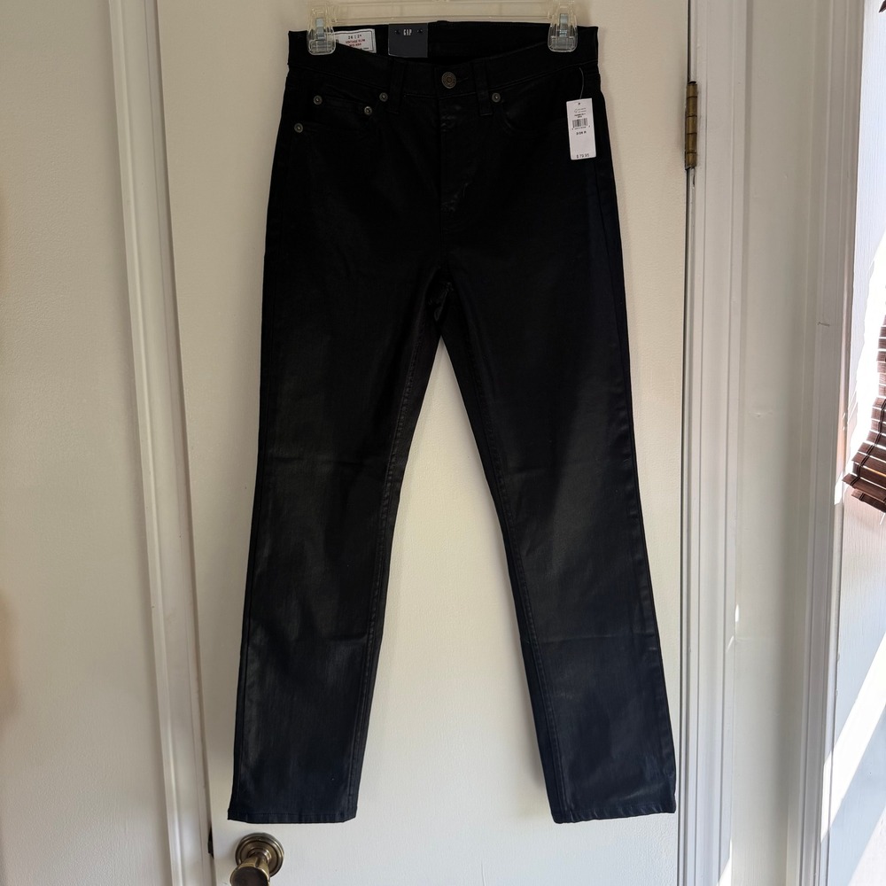 Gap Womens Vintage Slim Mid Rise Coated Black Jeans 26 / 2R New 760298-00-1